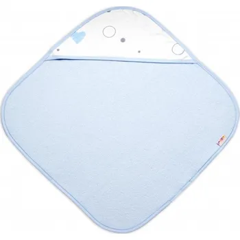 Termoosuška s kapucí pro panenky, Baby Nellys, I love Boy, 45x45cm, bílá/modrá