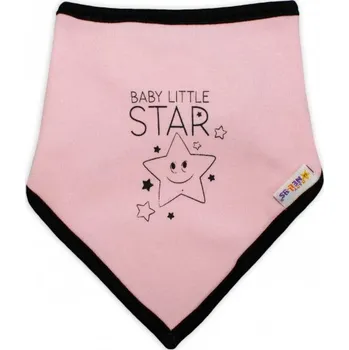Nákrčník Dětský bavlněný šátek na krk Baby Nellys, Baby Little Star - růžový