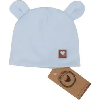 Kojenecký body Z&Z Dvouvrstvá bavlněná čepička LOVE TEDDY, sv. modrá, vel. 68/74