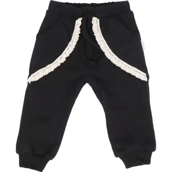 Kojenecké oblečení Mamatti Kojenecké tepláčky s kapsami, Mašle - černé, vel. 74