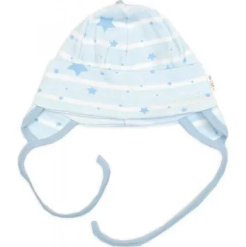 Kojenecký body Čepička pro miminko na zavazování, bavlna, Baby Stars, pastel blue, vel. 74/80