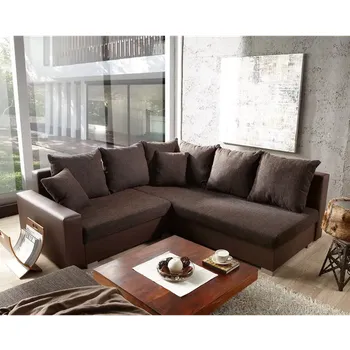 Sedací souprava ASKONT Olimpic tmavě hnědá Rohová sedací souprava - pravá/levá