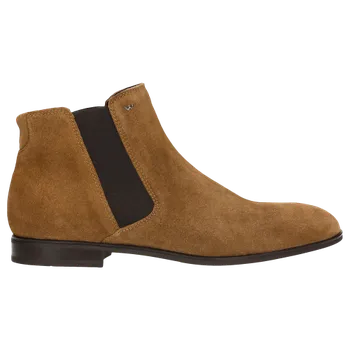 Pánské polobotky Stylové Jasně Hnědé Pánské Kožené Polobotky Z Velurové Kůže Wojas 2000463 43