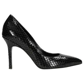 Dámské lodičky Moderní Černé Kožené Dámské Lodičky Na Jehlovém Podpatku Wojas 3513231 37