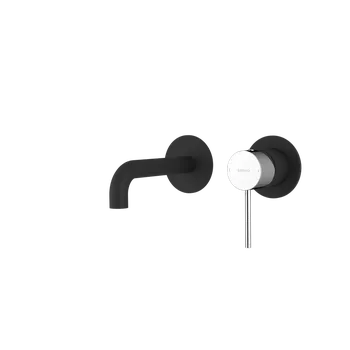Vodovodní baterie Sapho Ultramix umyvadlová baterie podomítková dvouprvková hubice 16 cm černá matná chrom UT118BC