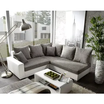 Sedací souprava ASKONT Olimpic šedo bílá Rohová sedací souprava - pravá/levá