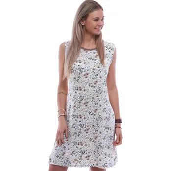 Dámská noční košile Šedá hedvábně jemná košilka bez rukávů, pro ženy vzor hnědých květin 1D1561 hnědá xxxl