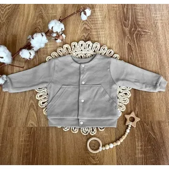 Chlapecké oblečení Dětská dvouvrstvá mikina, kabátek, bavlna, Město, Mamatti, šedá, vel. 74