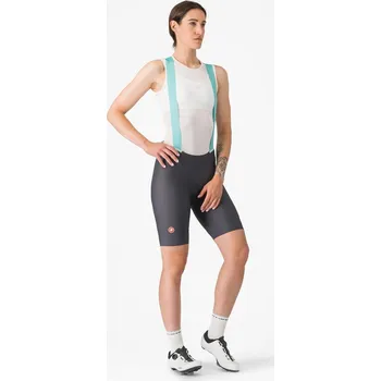 Cyklistické oblečení Cyklistické kalhoty CASTELLI PRIMA 2 DT BIBSHORT W - DARK GRAY/POOL BLUE S