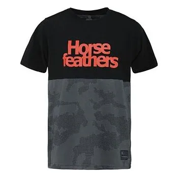 Cyklistické oblečení HORSEFEATHERS dětské triko kr.rukáv FURY digital/flame velikost XL