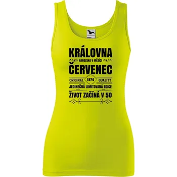 Dámské oblečení Dámské tílko s potiskem Narození královny Velikost: 2XL, Barva: Limetková