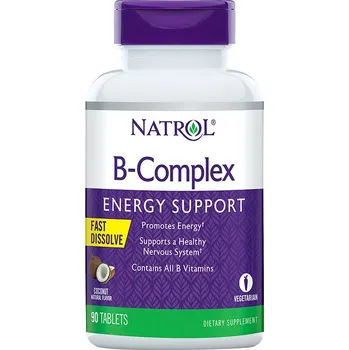 Fitness strava Natrol Rychlorozpustné tablety B-Complex 90 tablet Příchuť: kokos