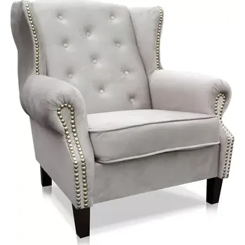 Křeslo ASKONT Chesterfield Solvey bílé černé Křeslo Solvey