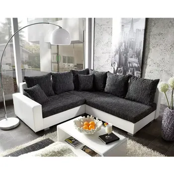 Sedací souprava ASKONT Olimpic černo bílá Rohová sedací souprava - pravá/levá