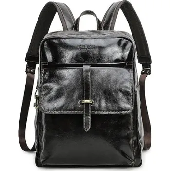 Městský batoh Contacts® luxusní pánský kožený batoh se zámkem Carpint 18L Contacts MB282