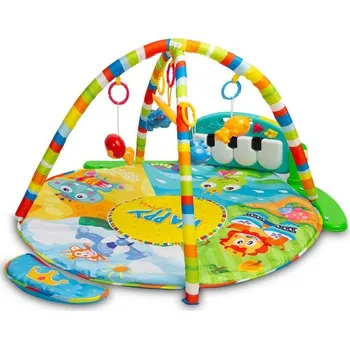 Hrací deka Vzdělávací edukační hrací podložka s hrazdičkou a se zvuky, Safari