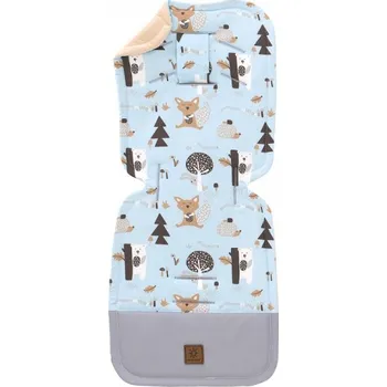 Vložka do kočárku prošívaný Velvet - Zvířátka modrá, písková