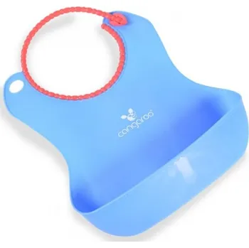Bryndák Cangaroo Silikonový bryndáček Baby Bib Am Am - modrý