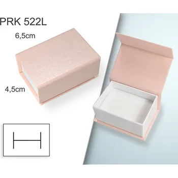 Dárková krabička Krabička na šperky. Materiál papír . Ozn. PRK 522L. Velikost 6,5x4,5cm. Barva sv. Růžová s překlopem