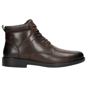 Pánské polobotky Tmavě Hnědé Pánské Boty Z Hladké Kůže Wojas 2405072 40