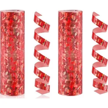 Serpentýna holografická červená - 400 cm - 2 ks