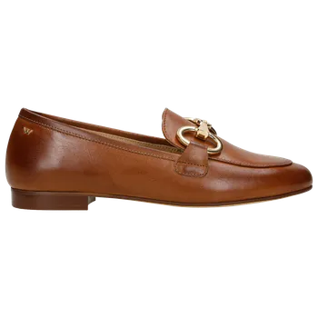 Dámské polobotky Hnědé Mokasíny S Velkou Zlatou Ozdobou Wojas 4626852 38