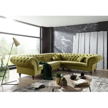 Sedací souprava Askont Chesterfield Preston: Rohová sedací souprava green