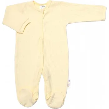 Kojenecká souprava Praktická 5-dílná žebrovaná soupravička do porodnice Baby Nellys BOY, žlutá, vel. 68