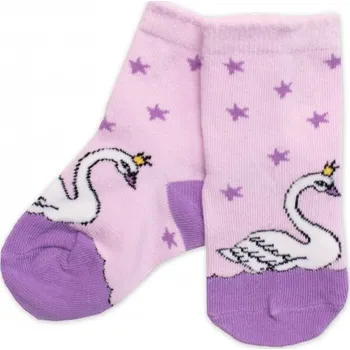 Dětské bavlněné ponožky Labuť - lila