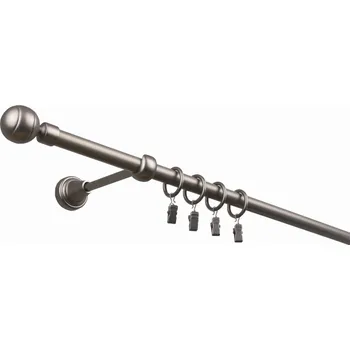 iron jednotyč komplet-ROSA Barva: chrom mat, Délka: 200 cm, typ kroužků: bez kroužků