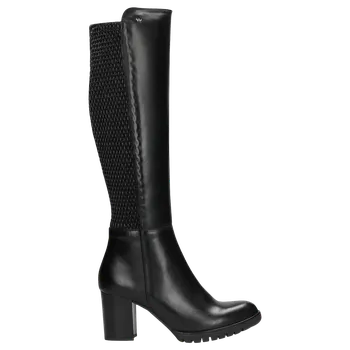 Dámské kozačky Černé Dámské Zimní Kozačky Na Sloupkovém Podpatku Wojas 7101481 38