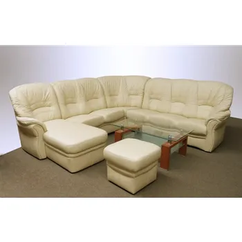 Sedací souprava ASKONT Bologna Kožená sedací souprava rohová do U S rozkládáním / bez rozkládání