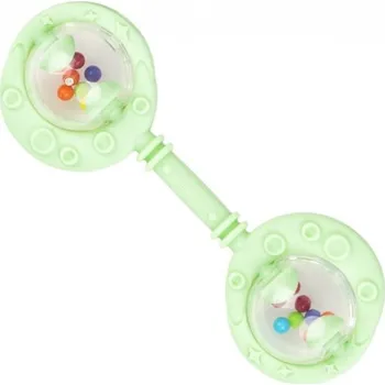 Silikonové kousátko, chrastítko s kuličkami - Činka, mátové