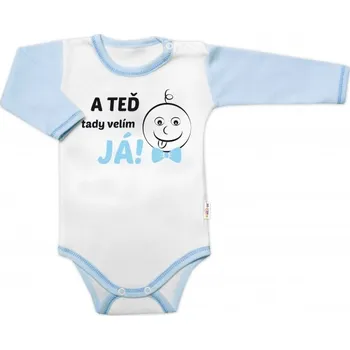 Baby Nellys Body dlouhý rukáv s vtipným textem, A TEĎ tady velím JÁ!, Kluk, vel. 74