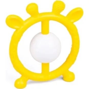 GiliGums Silikonové kousátko, chrastítko - Jelen, žluté