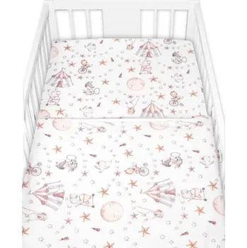 Dětsný nábytek Povlečení do postýlky, 2D sada flanel - Cirkus, Baby Nellys, béžové