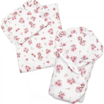 Doplněk pro panenku Sada pro panenku 3D, zavinovovačka, peřinka a polštářek, Kačenka, pudrově růžová