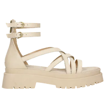 Dámské sandále Masivní Béžové Dámské Sandály Z Kůže Wojas 7612854 39