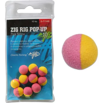Boilies Pěnové plovoucí boilie Zig Rig Pop-Up pink-yellow 10mm,10ks