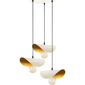 Lustr KALSON 3xE27 45x26-106 cm, bílá/zlatá + vyzvednutí ZDARMA