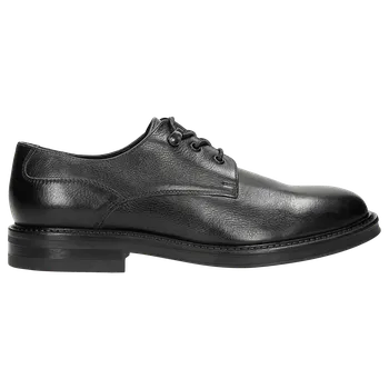 Pánské polobotky Kožené Černé Pánské Elegantní Boty S Širokým Podpatkem Wojas 1017651 40