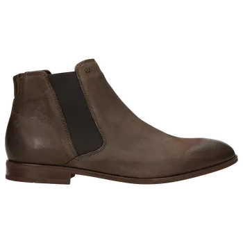 Pánské polobotky Tmavě Hnědé Pánské Kotníkové Boty Z Hladké Kůže Wojas 2000422 40