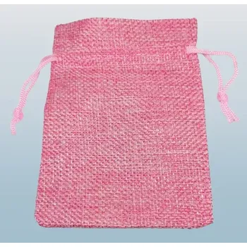 Dárková krabička Dárkový sáček polyesterový růžový – 9x11 cm, na šperky a drobnosti