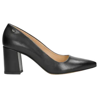 Dámské lodičky Stylové Černé Dámské Lodičky Z Hladké Vepřové Kůže Wojas 3502751 40