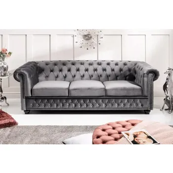 Pohovka Askont Chesterfield Oxford: Pohovka 3M light gray