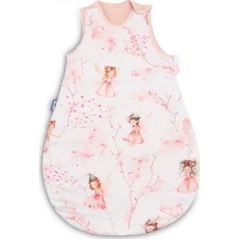 Spací pytel pro miminko Spací vak, mušelín, bavlna, vel. S, 47x70cm - Víla Ema, růžová, bílá