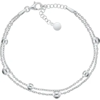 Náramek Brilio Silver Dvojitý stříbrný náramek s kuličkami BRC103W + 2 měsíce na vrácení zboží