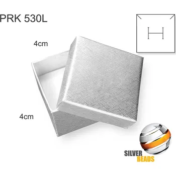 Dárková krabička Krabička na šperky. Materiál papír . Ozn. PRK 530L. Velikost 4x4cm. Barva Stříbrná.