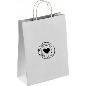 Dárková taška Dárková taška Made with love, papírová - bílá