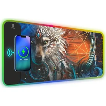 Podložka pod myš Huado RGB podložka pod myš s bezdrát nabíjením 15W Wolf Huado XRGB-087